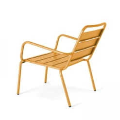Fauteuil Relax Et Repose Pied En Métal Jaune - Palavas -Promos Verde Rêverie Boutique 9627537 3
