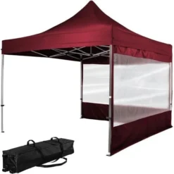INSTENT Pavillon En Aluminium 3 X 3 M Pro étanche Protection UV 50+, Choix De Couleurs Et De Modèles, Anthracite Avec 2 Parties Latéraux