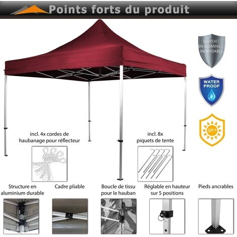INSTENT Pavillon En Aluminium 3 X 3 M Pro étanche Protection UV 50+, Choix De Couleurs Et De Modèles, Anthracite Avec 2 Parties Latéraux 4 INSTENT Pavillon En Aluminium 3 X 3 M Pro étanche Protection UV 50+, Choix De Couleurs Et De Modèles, Anthracite Avec 2 Parties Latéraux – Image 2