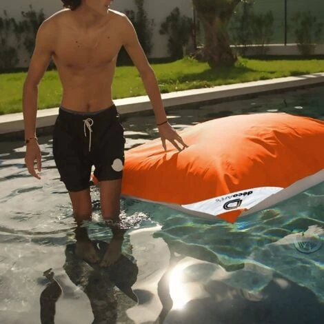 Pouf Géant XXL Déhoussable, Flottant Pour Piscine, Deco Arts Orange 6 Pouf Géant XXL Déhoussable, Flottant Pour Piscine, Deco Arts Orange – Image 4