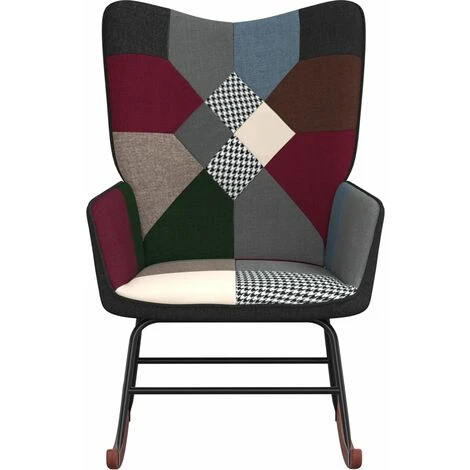 Nova Chaise à Bascule De Tissu Patchwork Disponible Dans Différentes Nuances Couleur : Vert - Multicolore 4 Nova Chaise à Bascule De Tissu Patchwork Disponible Dans Différentes Nuances Couleur : Vert - Multicolore – Image 2