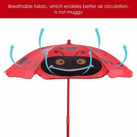 GIANTEX Ensemble De Jardin Pour Enfant Avec Parasol, Table Pour Enfant Pliable, 2 Chaises, Meubles Pour Jardin, Camping, Terrasse, Rouge 4 GIANTEX Ensemble De Jardin Pour Enfant Avec Parasol, Table Pour Enfant Pliable, 2 Chaises, Meubles Pour Jardin, Camping, Terrasse, Rouge – Image 2