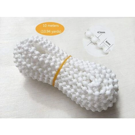 10 Mètres De Chaîne De Store Avec 10 Connecteurs, Cordon De Chaîne De Perles, Cordon Pour Store à Enrouleur Vénitien Vertical, Pièces De Rechange, Accessoires De Réparation (Blanc) 4 10 Mètres De Chaîne De Store Avec 10 Connecteurs, Cordon De Chaîne De Perles, Cordon Pour Store à Enrouleur Vénitien Vertical, Pièces De Rechange, Accessoires De Réparation (Blanc) – Image 2