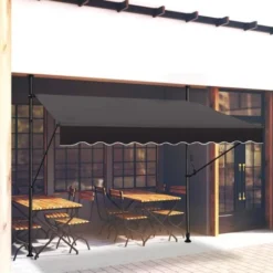 Store De Balcon Rétractable - 350 X 120 Cm, Avec Manivelle, Sans Perçage, Hauteur Réglable, Protection UV - Gris Foncé NAIZY 11 Store De Balcon Rétractable - 350 X 120 Cm, Avec Manivelle, Sans Perçage, Hauteur Réglable, Protection UV - Gris Foncé NAIZY -Promos Verde Rêverie Boutique 99356946 5