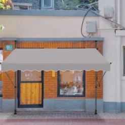 Store De Balcon Rétractable 250 X 120 Cm - Avec Manivelle, Sans Perçage, Protection UV, Hauteur Réglable - Gris Clair NAIZY 11 Store De Balcon Rétractable 250 X 120 Cm - Avec Manivelle, Sans Perçage, Protection UV, Hauteur Réglable - Gris Clair NAIZY -Promos Verde Rêverie Boutique 99357095 5