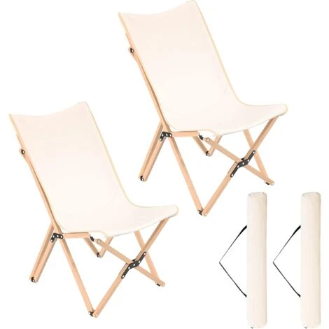 COSTWAY Chaise De Jardin Extérieur Lot De 2 Style Papillon, Chaise Pliante Camping Portable Bambou Avec Sac, Chaise Extérieur Intérieur Pour Pique-Nique Pêche Salon, Charge 150 KG, Beige 3 COSTWAY Chaise De Jardin Extérieur Lot De 2 Style Papillon, Chaise Pliante Camping Portable Bambou Avec Sac, Chaise Extérieur Intérieur Pour Pique-Nique Pêche Salon, Charge 150 KG, Beige